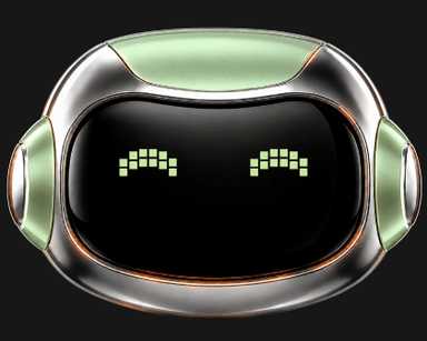 The Balance Seeker bot: a rounded green-trimmed helmet