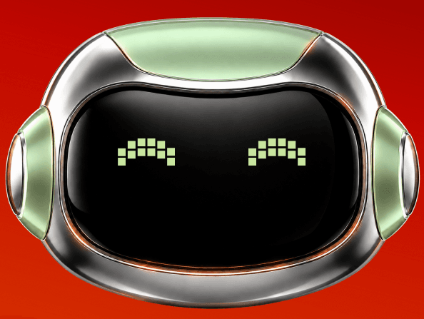 The Balance Seeker bot: a rounded green-trimmed helmet