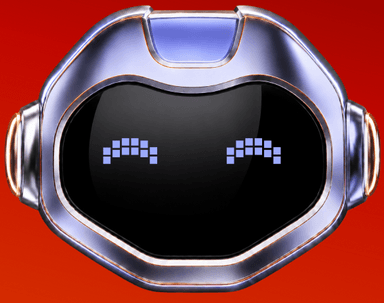The Market Guardian bot: a broad chrome helmet with blue-lit eyes