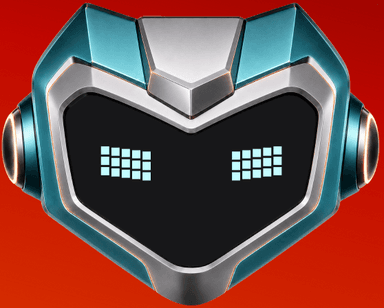The Market Shifter bot: a teal-crested helmet with a wide visor